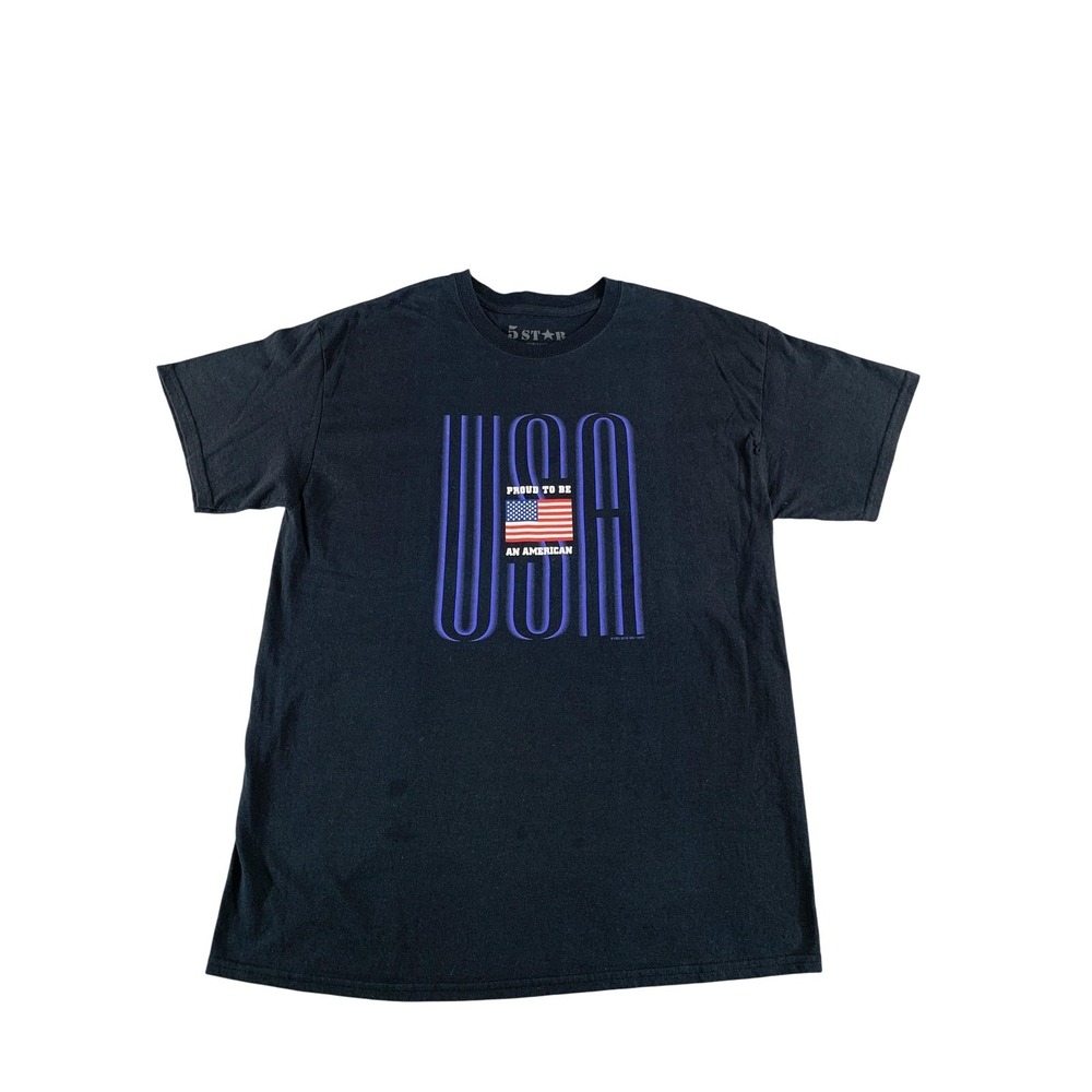 5 Star USA Shirt Mens Large Proud To Be American Patriotic Graphic 2015 Tee